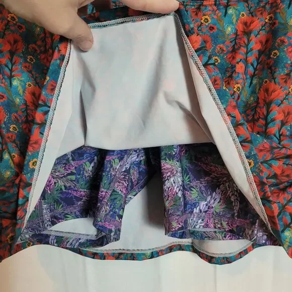 Youer Kind Apparel A Line Floral Print Skort Womens Medium Granola Girl Colorful - Picture 2 of 8